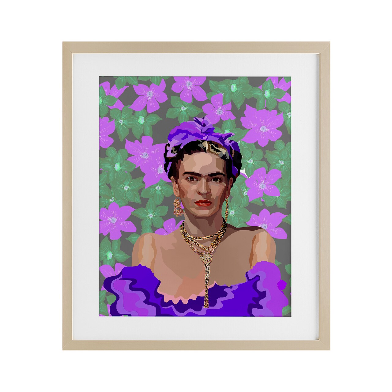 Stupell Industries Floral Reverie Frida Framed Print Under Glass, design by Lynnda Rakos